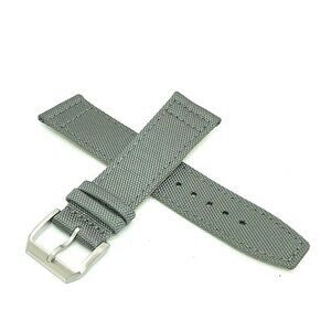 Men's Watch Band Replacement Gray Canvas Leather Strap Diver 22mm Lug 7.…